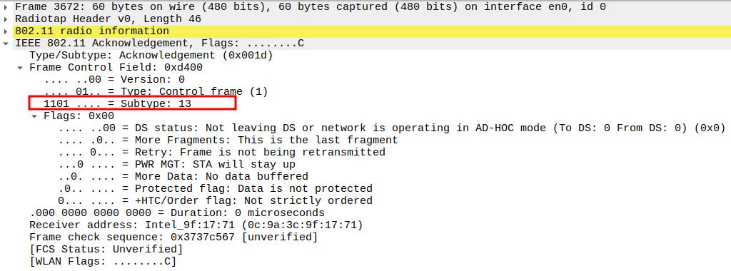 ARP Reply ACK Subtype