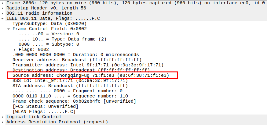 AP to Broadcast ARP Source Address