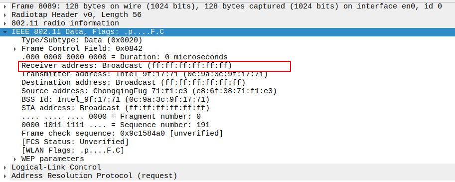 AP to Broadcast ARP Receiver Address