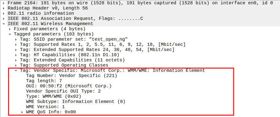 WMM/WME Information Element