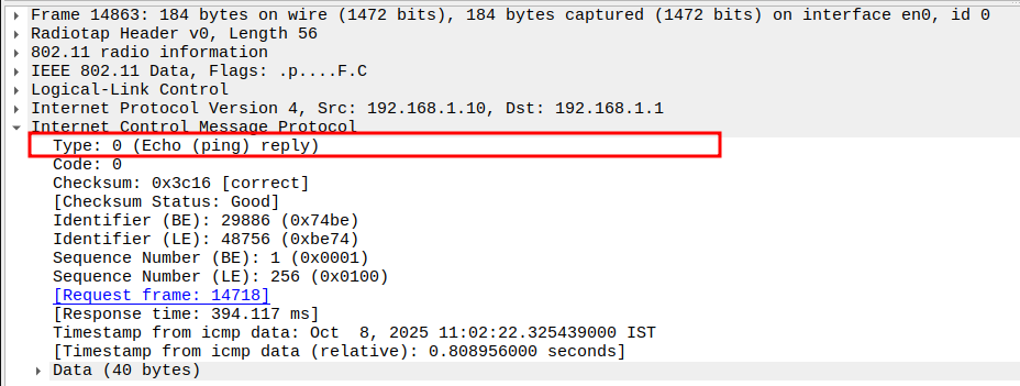 ICMP Type in Echo Reply