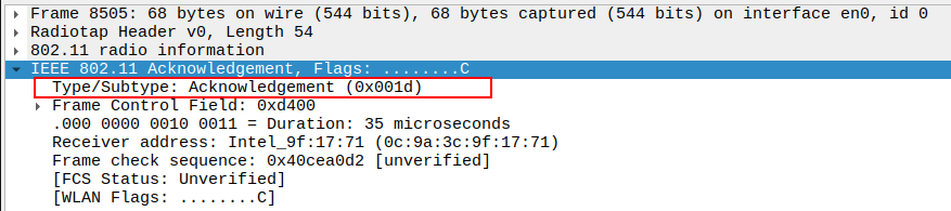 ACK Subtype after ICMP Echo Reply