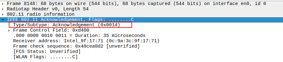 ACK Subtype after ICMP Echo Reply