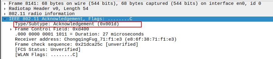 ACK Subtype after ICMP Echo Request